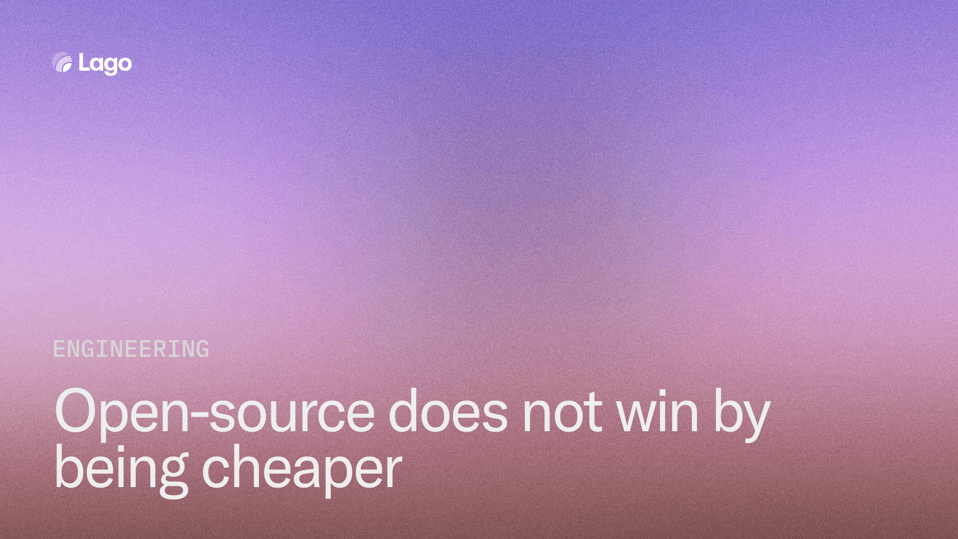 Open-source does not win by being cheaper