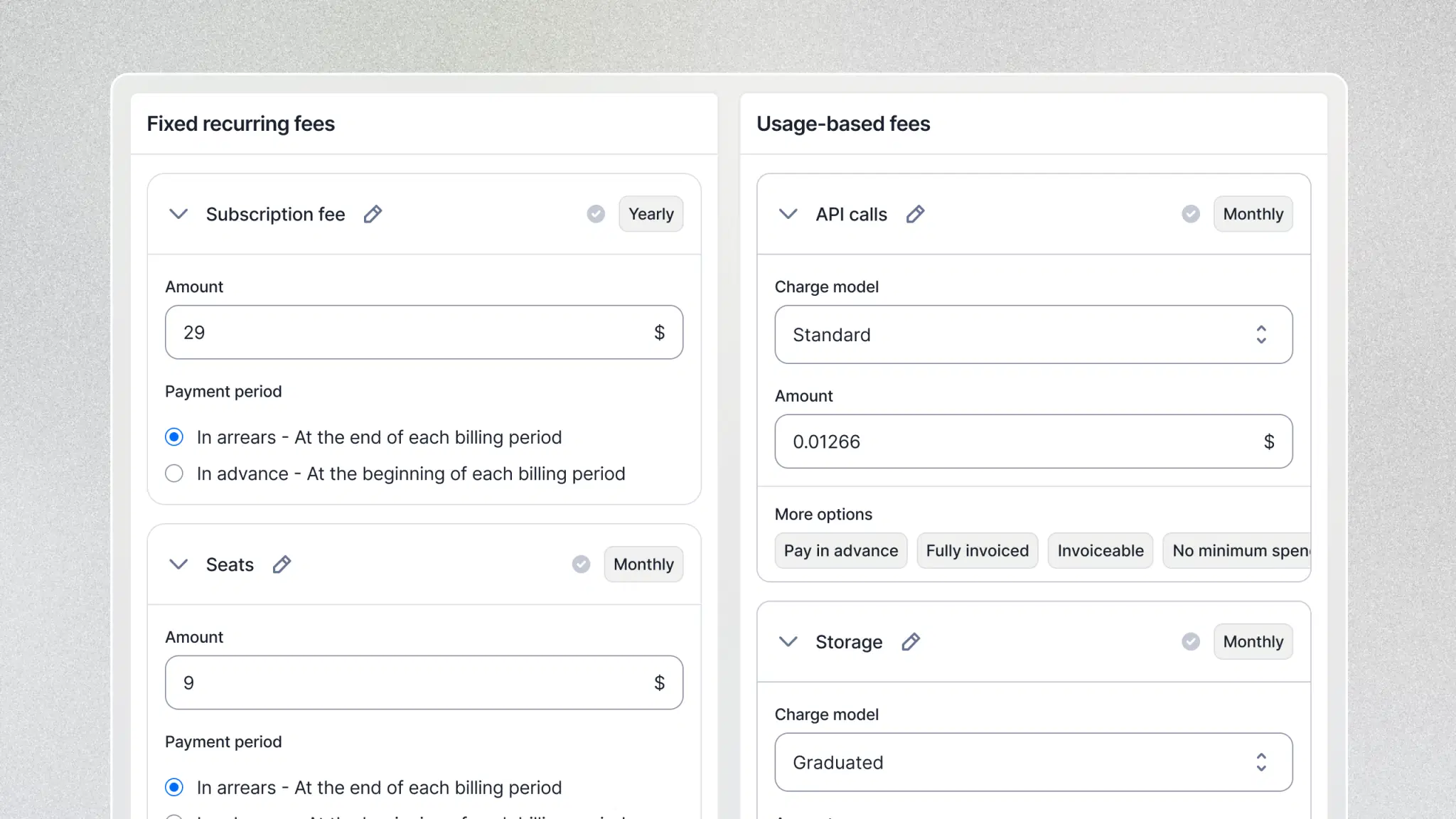 Bill for all your products