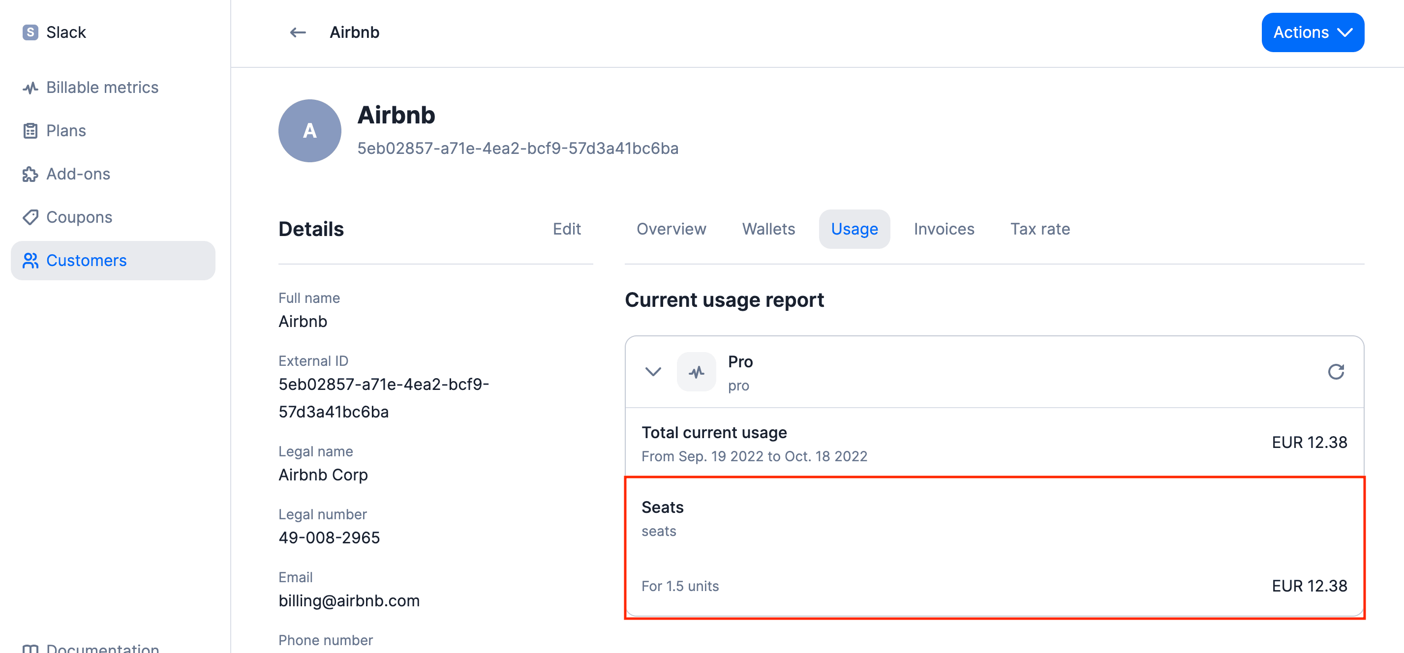Seat 2 added to the current usage