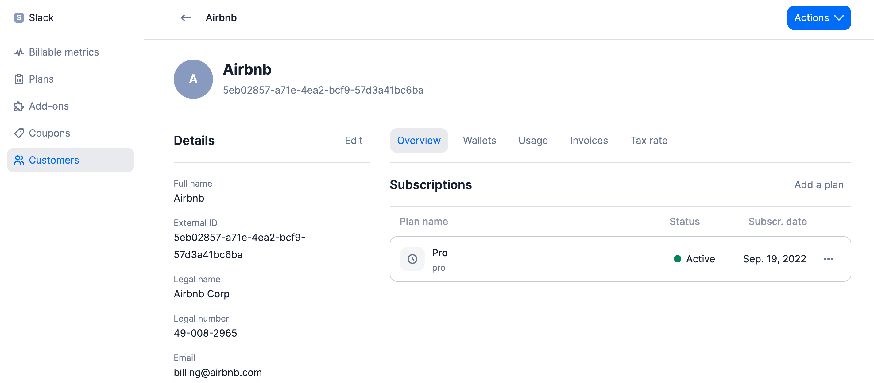Active subscription in the app