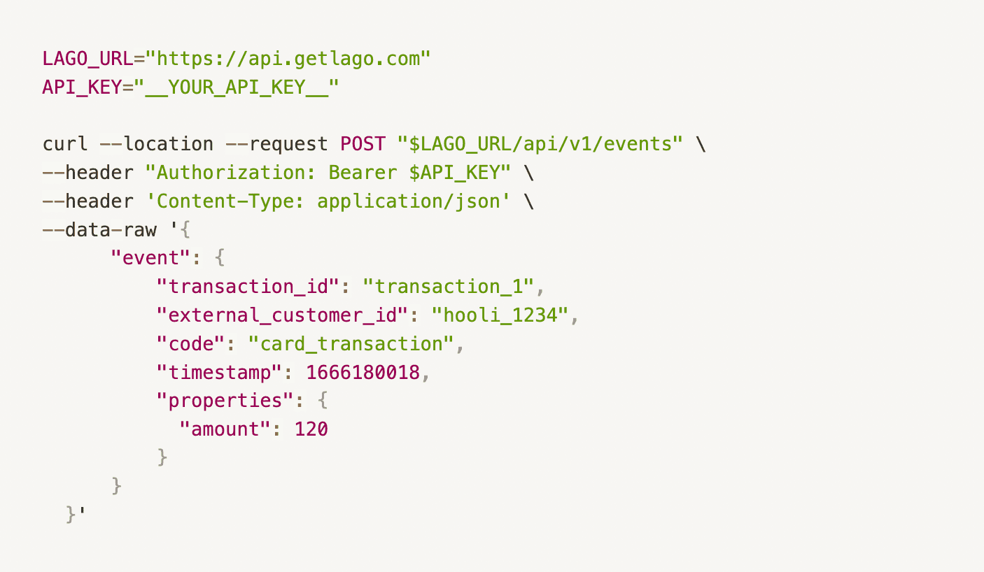 First event ingested by Lago