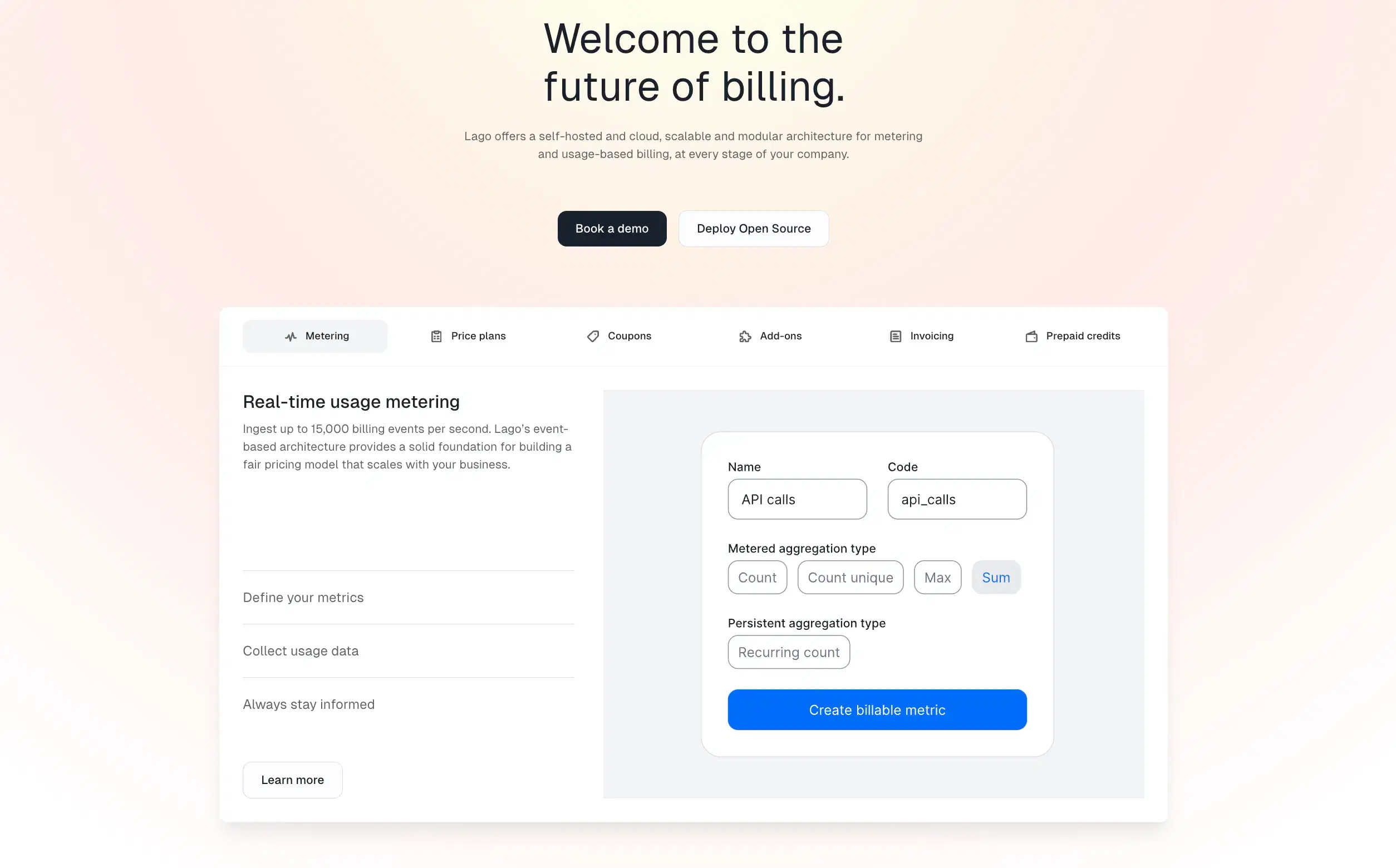 Lago for usage-based billing