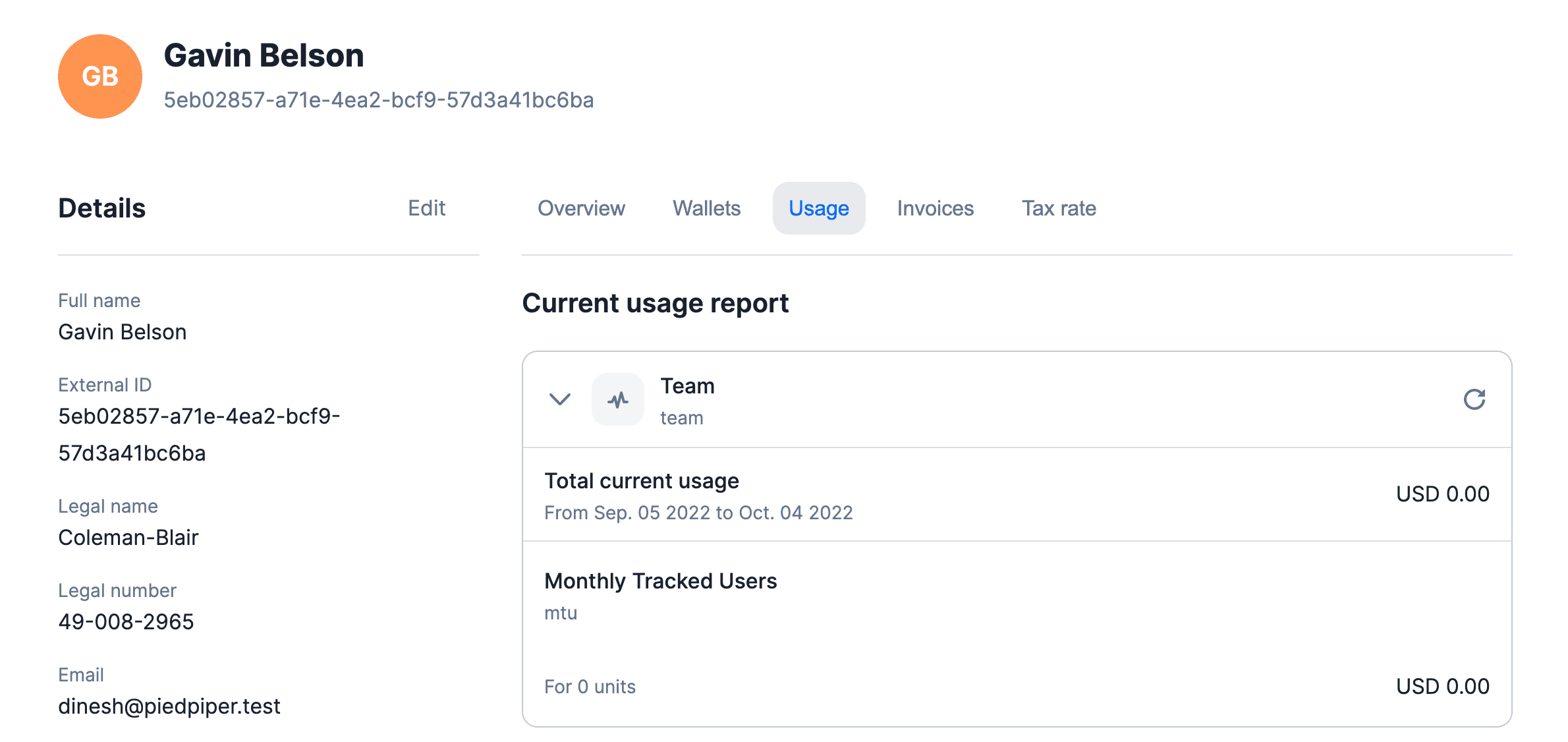 Subscription associated with a customer
