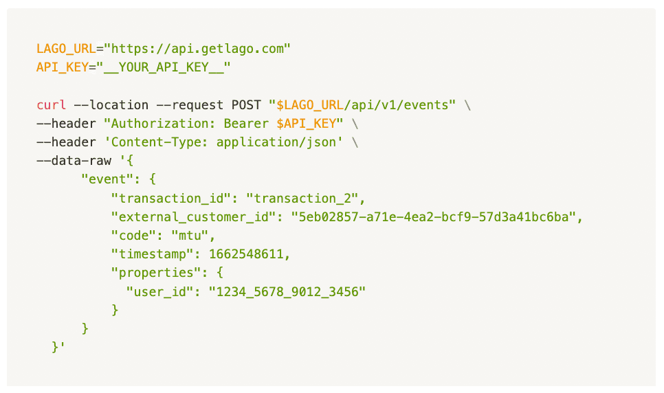 Creation of the second event